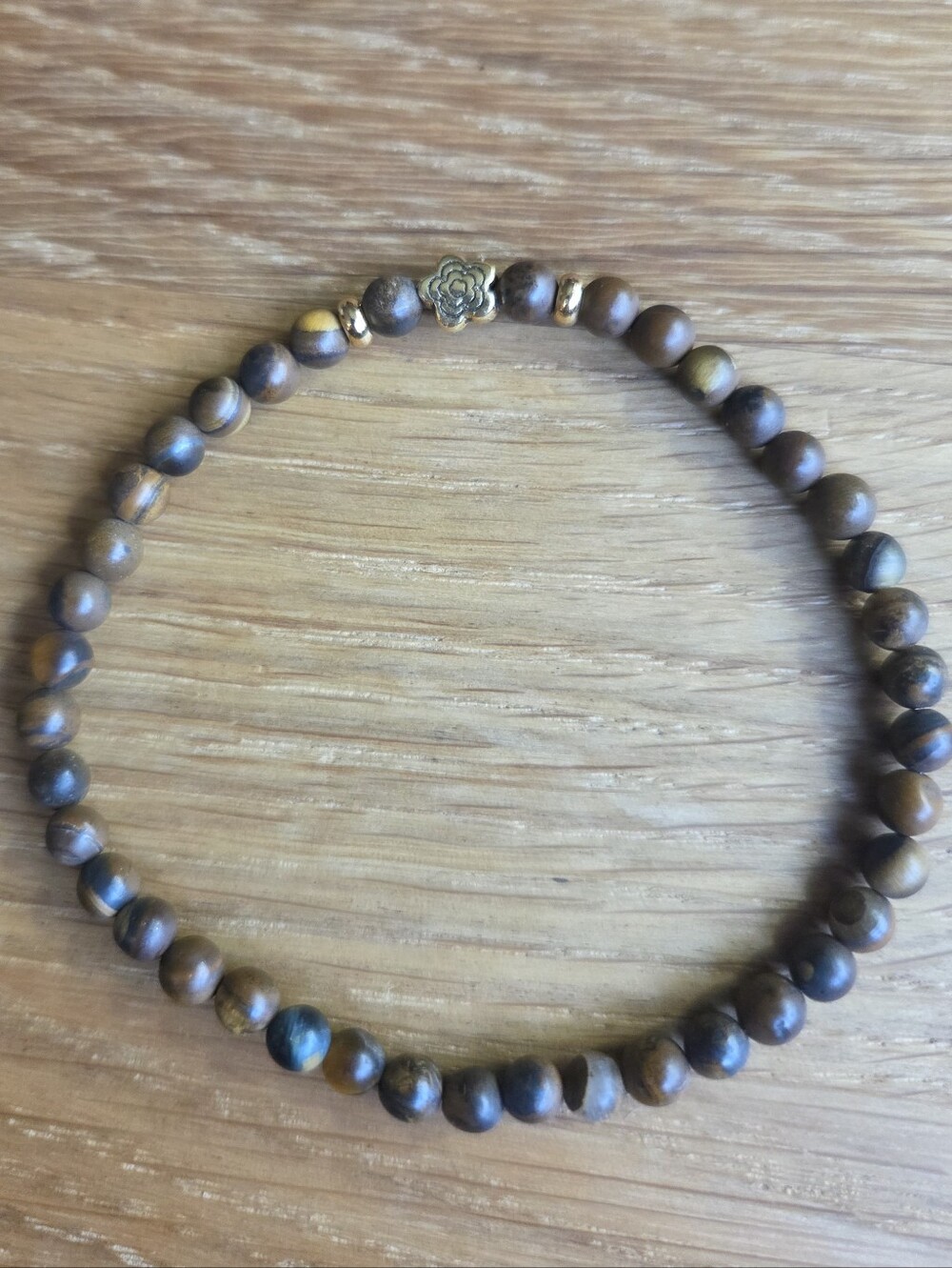 Tiger Eye Beads Stretch Bracelet - Hand Crafted